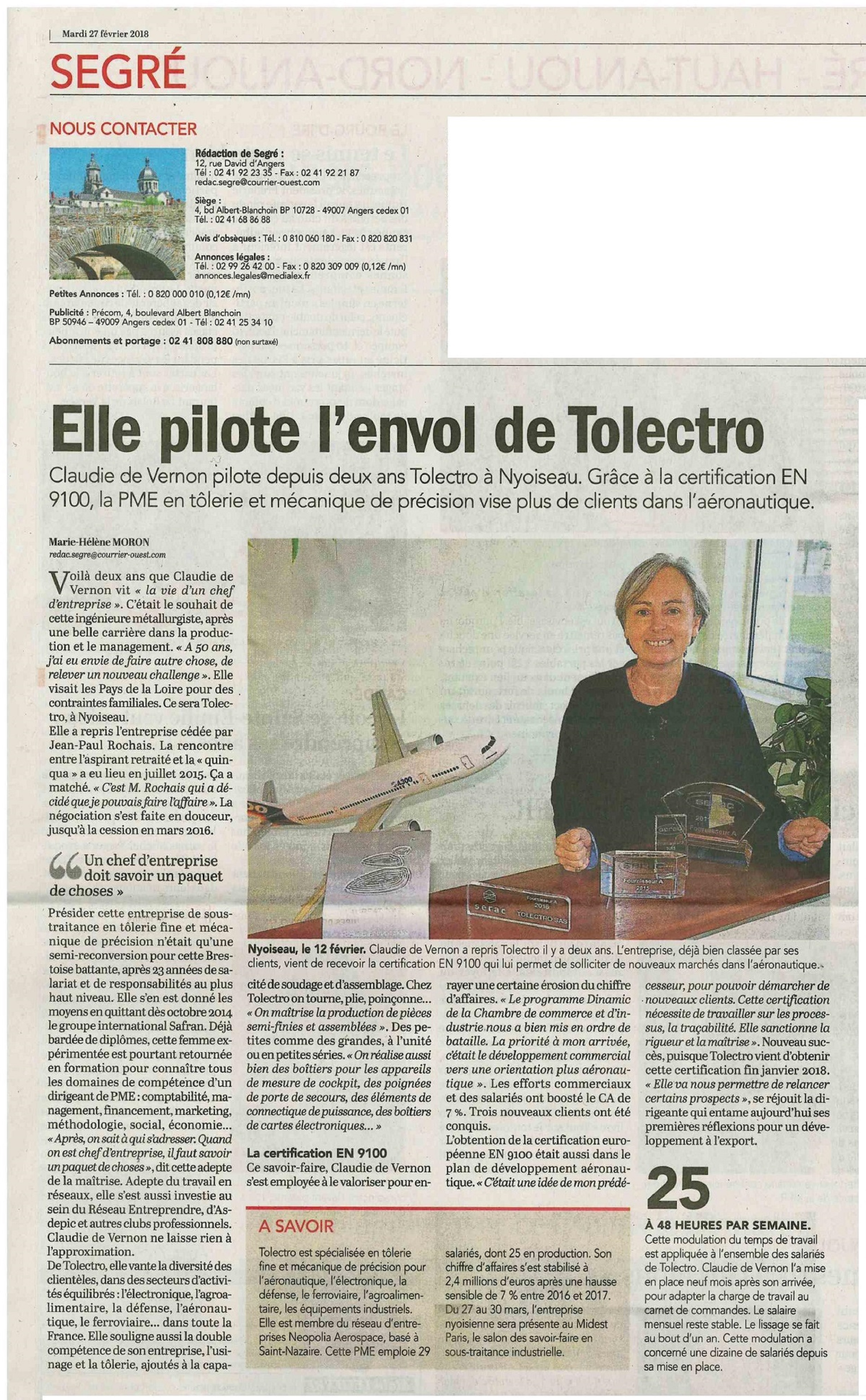 Courrier de l'Ouest 27.02.2018